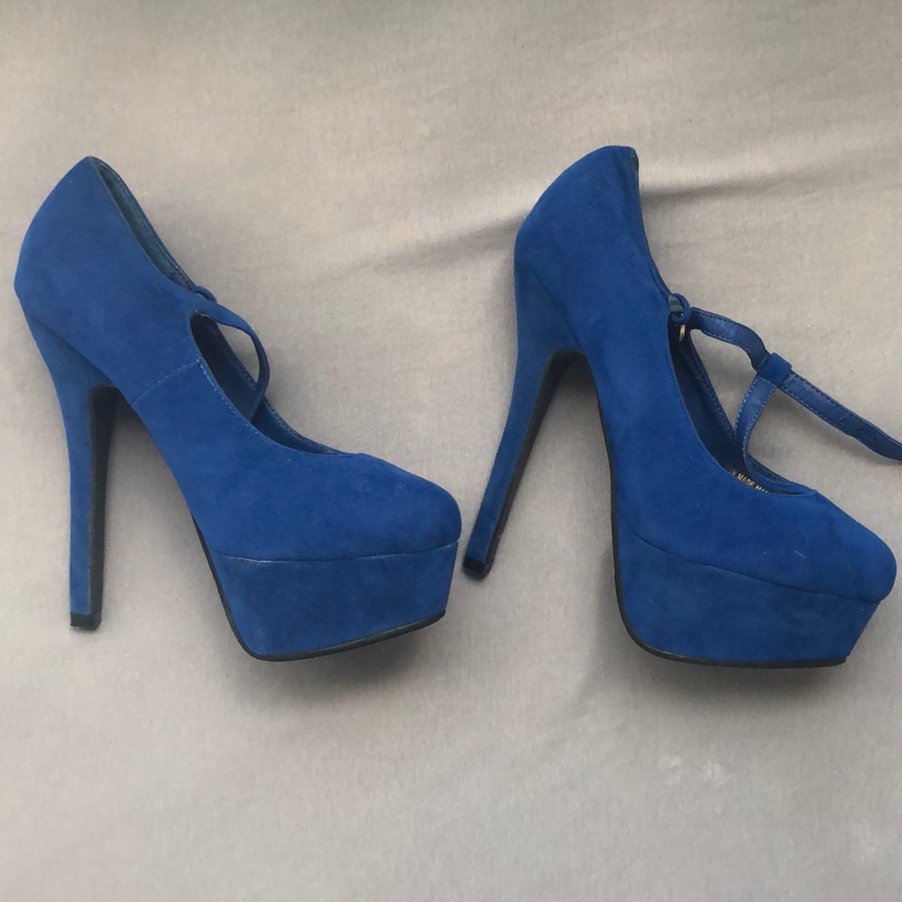 Blue high heels